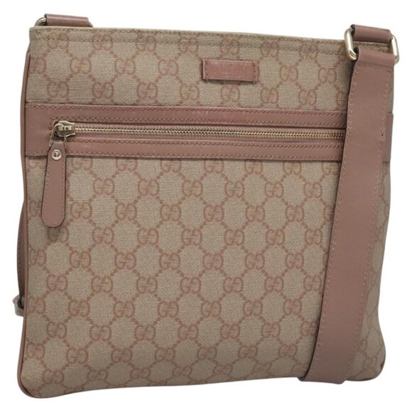 GUCCI GG Supreme Shoulder Bag PVC Beige Pink gold 295257 Auth nb248 - Picture 1 of 16
